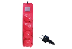 Πολύπριζο Στεγανό 4 Θέσεων Eurolamp με Καλώδιο 1.5m & Διακόπτη