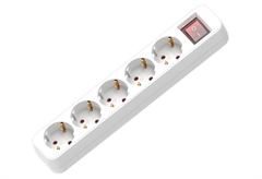 Πολύπριζο 5 Θέσεων Eurolamp με Καλώδιο 1.5m & Διακόπτη Λευκό
