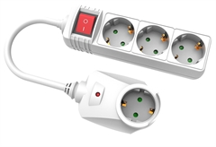 Πολύπριζο Υπέρτασης 3+1 Θέσεων Eurolamp με Καλώδιο 1.5m & Διακόπτη