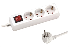 Πολύπριζο 3 Θέσεων Eurolamp με Καλώδιο 1.5m & Διακόπτη Bulk Συσκευασία