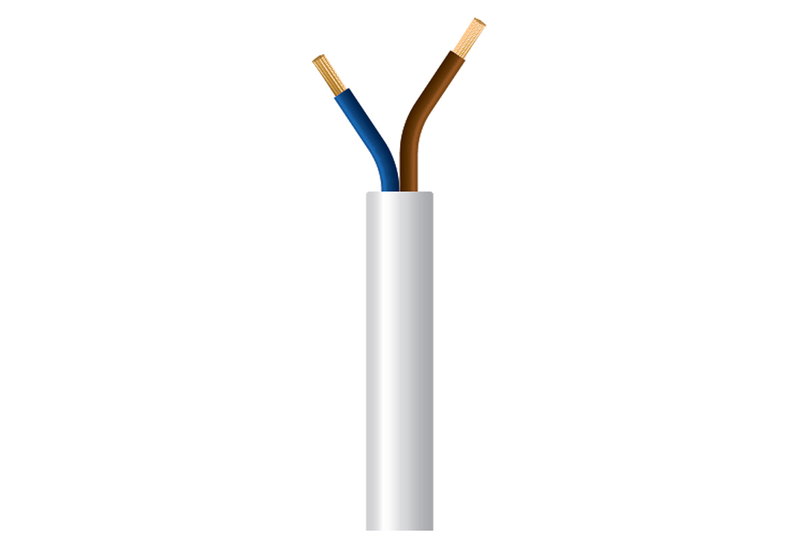 Καλώδιο Ρεύματος Εύκαμπτο Λευκό Wairel H03VV-F 2x0.5mm² 100m