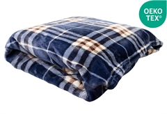 Κουβέρτα Fleece Flannel Μονή Easy Home Μπλε Καρώ 200x150cm