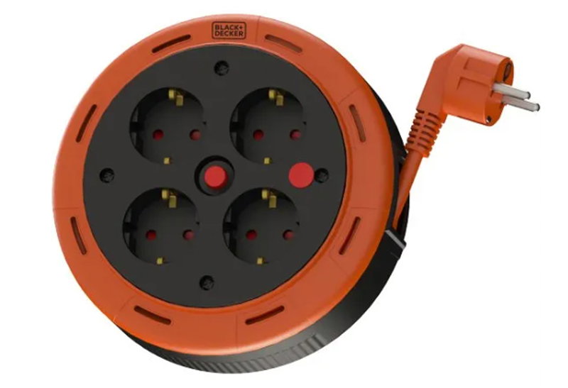 Μπαλαντέζα Καρούλι Black&Decker H05VV-F-3G1mm 2xUSB 5m