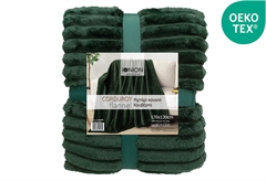 Κουβέρτα Flannel Corduroy Μονή Ionion Dark Green 170x130cm