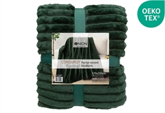 Κουβέρτα Flannel Corduroy Διπλή Ionion Dark Green 250x170cm