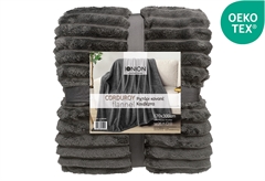 Κουβέρτα Flannel Corduroy Διπλή Ionion Grey 300x170cm