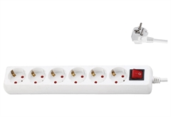 Πολύπριζο 6 Θέσεων Eurolamp με Καλώδιο 1.5m & Διακόπτη