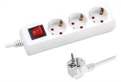 Πολύπριζο 3 Θέσεων Eurolamp με Καλώδιο 5m & Διακόπτη