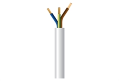 Καλώδιο Ρεύματος Εύκαμπτο Λευκό Eurolamp H05VV-F 3x2.5mm² με το Μέτρο