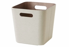 Καλάθι Αποθήκευσης Espiel Μπεζ με Εσωτερική Υφή Ξύλου Μ27xΠ27xΥ28cm