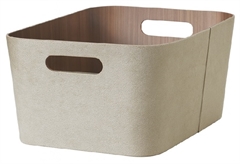 Καλάθι Αποθήκευσης Espiel Μπεζ με Εσωτερική Υφή Ξύλου Μ30.5xΠ30.5xΥ15.2cm