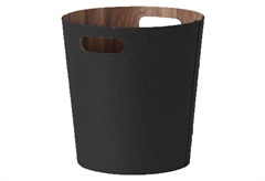 Καλάθι Αποθήκευσης Espiel Μαύρο με Εσωτερική Υφή Ξύλου Φ25x30cm