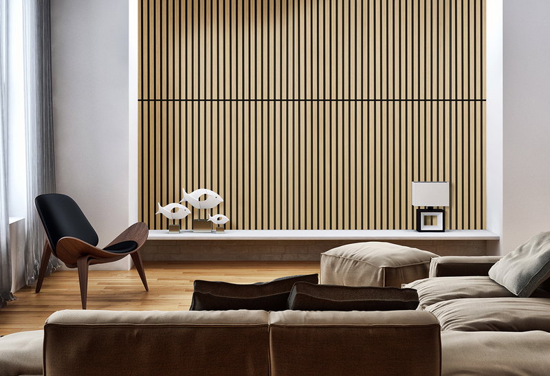 Σετ Ηχοαπορροφητικό Πάνελ Τοίχου MDF Mini Quanti Light Oak  118x36cm 18mm 2τμχ 0.84m²