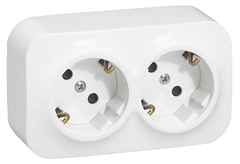 Πρίζα Σούκο Διπλή Legrand Forix 2x2Π+Γ 16Α Λευκή