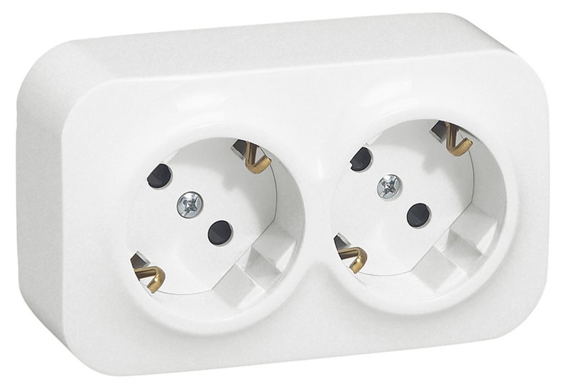 Πρίζα Σούκο Διπλή Legrand Forix 2x2Π+Γ 16Α Λευκή