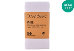 Σεντόνι Διπλό Ionion Cosy Basic White με Λάστιχο Μ200xΠ160xΥ35cm