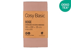 Σεντόνι Υπέρδιπλο Ionion Cosy Basic Beige με Λάστιχο Μ200xΠ180xΥ35cm