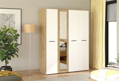 Ντουλαπα Ρούχων Τετράφυλλη με Καθρέπτη Forma Ideale Varadero M158xΠ53xY204cm Λευκή