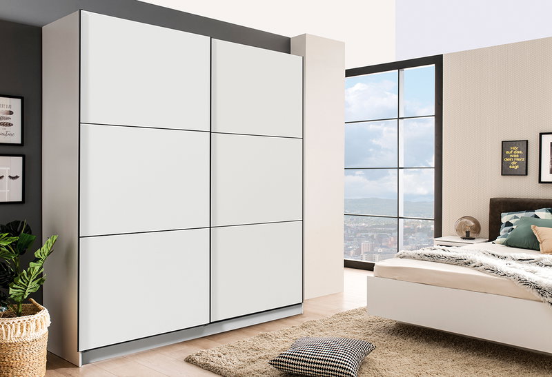 Ντουλάπα Ρούχων Δίφυλλη Συρόμενη Sierra M217xΠ62.5xY210cm Λευκό