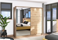 Ντουλάπα Ρούχων Δίφυλλη Συρόμενη με Καθρέπτη Forma Ideale Sierra M217xΠ62,5xY210cm Natural