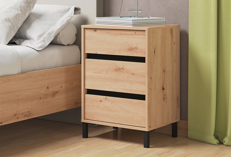 Κομοδίνο Marron Natural Μ48xΠ40xΥ71cm