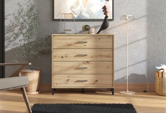 Συρταριέρα Vienne Natural με 4 Συρτάρια Μ93xΠ40xΥ90cm