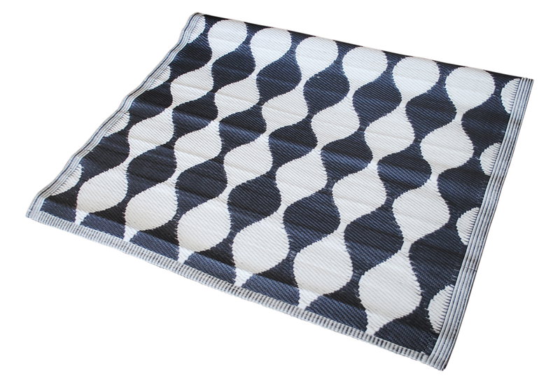 Χαλί Εξωτερικού Χώρου Plastona Rhobus Black White 180x120cm