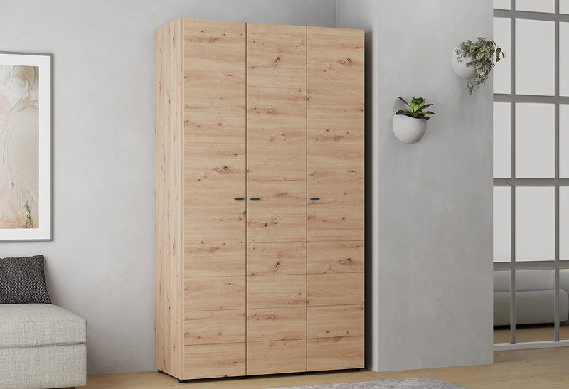Ντουλάπα Ρούχων Τρίφυλλη Nevis M117xΠ51.5xY207.5cm Natural