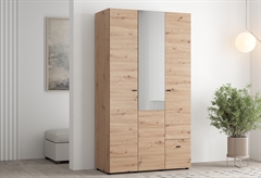 Ντουλάπα Ρούχων Τρίφυλλη με Καθρέπτη Forma Ideale Nevis M117xΠ51.5xY207.5cm Natural