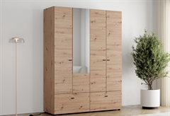 Ντουλάπα Ρούχων Τετράφυλλη με Καθρέπτη Forma Ideale Nevis M155xΠ51.5xY207.5cm Natural