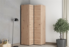 Ντουλάπα Ρούχων Δίφυλλη Γωνιακή Forma Ideale Nevis M95xΠ90xY207.5cm Natural