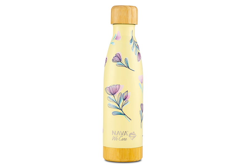 Μπουκάλι Θερμός Nava We Care 500ml Cream Floral Bamboo