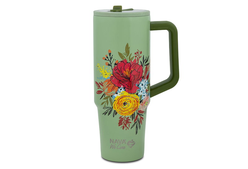 Ποτήρι Θερμός Nava We Care 900ml Green Floral