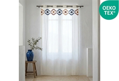 Κουρτίνα Zakartex 270x140cm Boho Blue Camel με Τρουκς