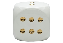 Διακοσμητική Φιγούρα Ζάρι Eurolamp 15x15cm Λευκό Χρυσό