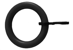 Σετ Κρίκοι για Κουρτινόξυλο Φ28cm με Γαντζάκια Amalfi Μαύρο 10τμχ