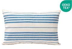 Διακοσμητική Μαξιλαροθήκη Zakartex Ecru Blue Stripes 50x30cm