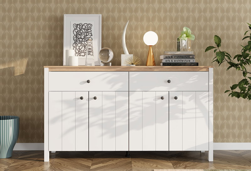 Μπουφές Bedford Λευκός Μ162.5xΠ40xΥ92cm