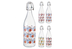 Μπουκάλι Νερού Fruits 1lt Διάφανο σε 4 Σχέδια