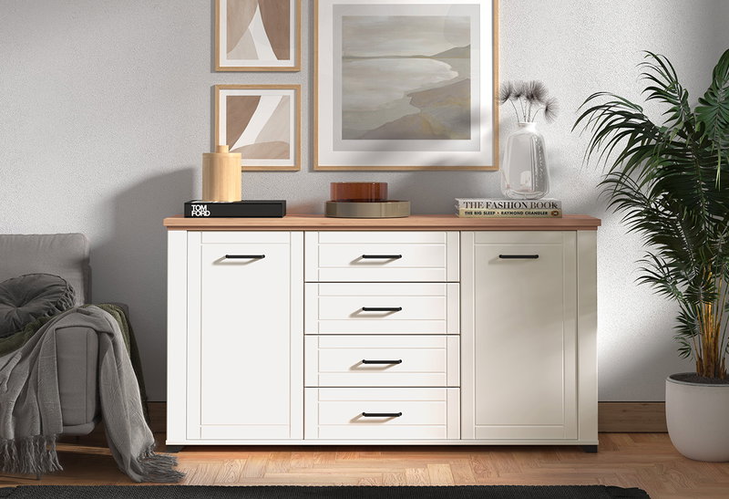 Μπουφές Valencia Λευκός Μ161xΠ41xΥ85.5cm