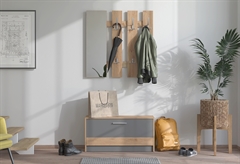 Έπιπλο Εισόδου Rimini Μ91.5xΠ28xΥ202cm Γκρι/Natural