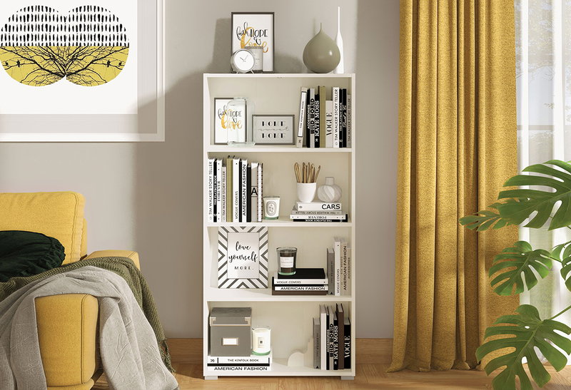 Βιβλιοθήκη Tomar M70xΠ24.5xΥ142cm Λευκή
