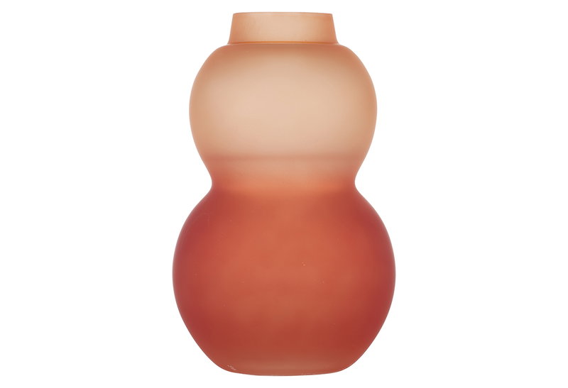 Βάζο Γυάλινο Eglo Living Bevato 22.5cm Πορτοκαλί Κόκκινο