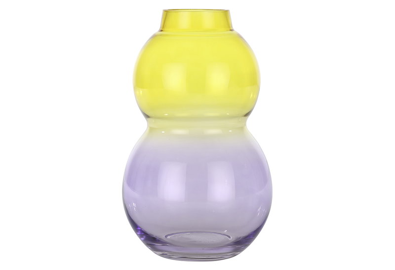 Βάζο Γυάλινο Eglo Living Bevato 28cm Κίτρινο Λιλά