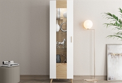 Βιτρίνα Forma Ideale Bretagna Μ58xΠ35xΥ202.5cm Λευκή/Natural