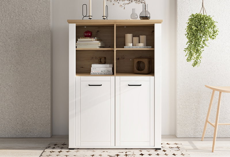 Βιτρίνα Valencia Μ103.5xΠ41xΥ143cm Λευκή
