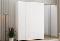 Ντουλάπα Ρούχων Τετράφυλλη Forma Ideale Nevis M155xΠ51.5xY207.5cm Λευκή