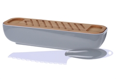 Ψωμιέρα 40x12.5x8.5cm με Μαχαίρι σε 2 Αποχρώσεις