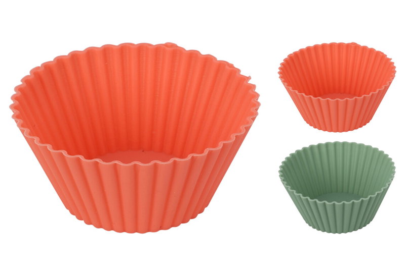 Σετ Φόρμα Σιλικόνης για Muffins Φ7x3.5cm 8τμχ