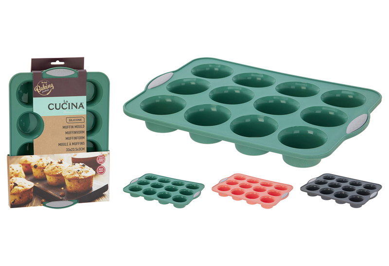 Φόρμα Σιλικόνης για Muffins Μ33xΠ23xΥ3cm σε 3 Χρώματα
